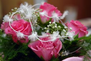 Bukiet różowych róż